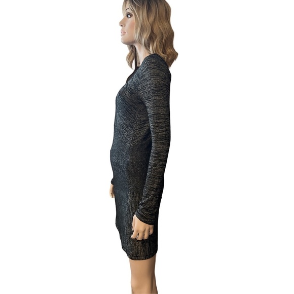 Rag & Bone Knot Tonal Blocked Mini Sweater Dress Rayon Blend Black Grey NWOT - Picture 6 of 16